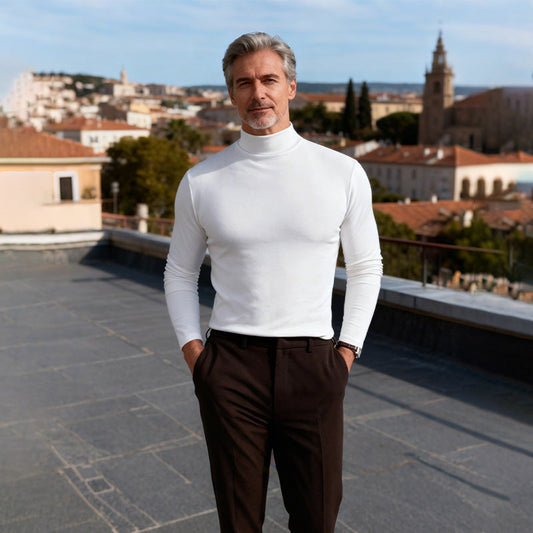 👕 50% DE RÉDUCTION ! ✨ T-shirt Homme à Col Montant - Coupe Adjustable et Tissu Respirant, Idéal pour Sport ou Quotidien 🏃♂️