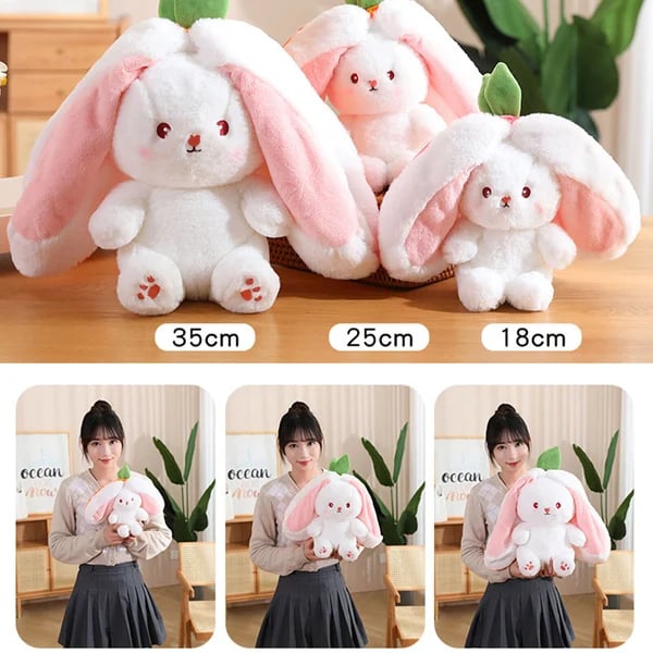 🍓 Promotion Éclair 🍓 Strawberry Bunny se transforme en petit lapin 🎀 Peluche fruitée trop mignonne 🐰