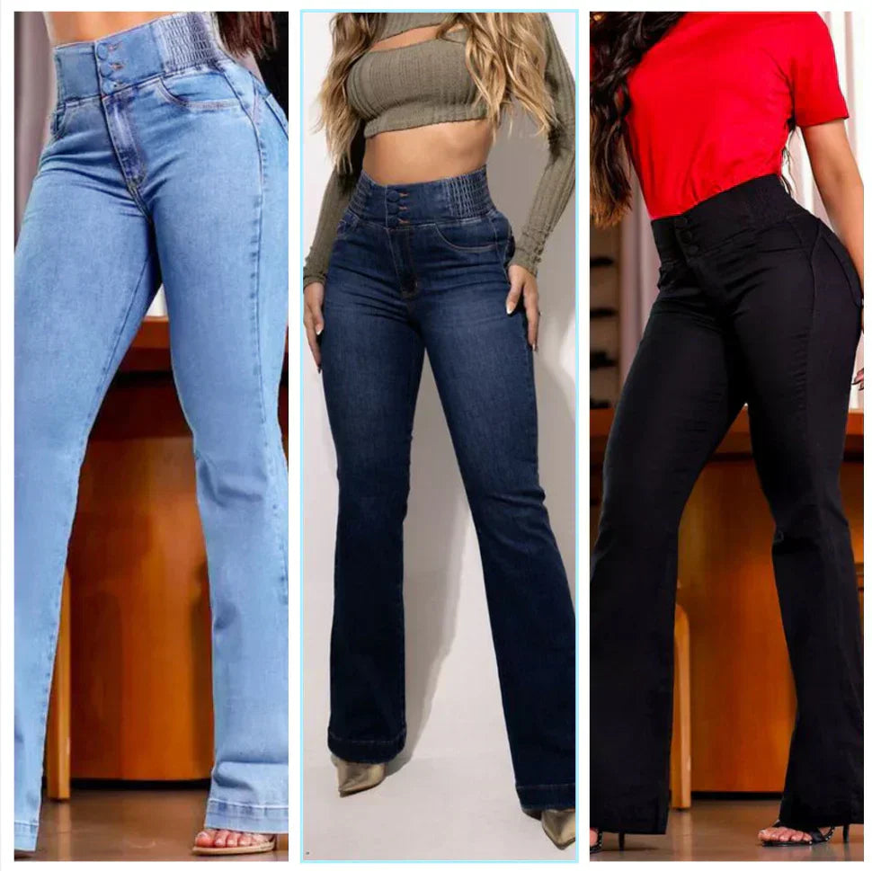 đ„jean Ă©vasĂ© taille haute en stretch