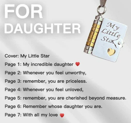 👑✨Collier de livre My Little Star pour fille, cadeau d'anniversaire et de remise de diplôme, bijoux d'amour❤️