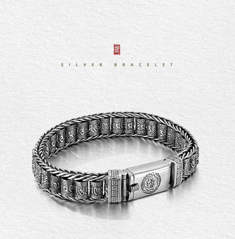💎 60% DE RÉDUCTION ! 💎 Bracelet Roue de Prière Tibétaine – Argent 925, Porte-Bonheur & Cadeau Saint-Valentin