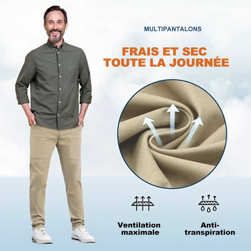 đ„Dernier jour de soldes 50 % DE RĂDUCTIONđMultiPants â Pantalon cargo rĂ©sistant et extensible avec multiples poches