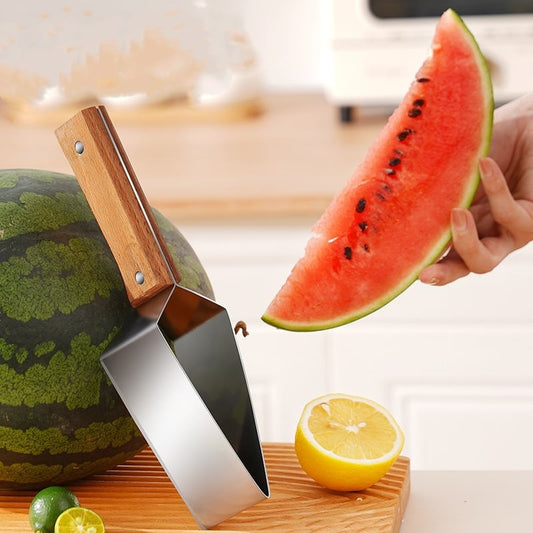 🔥 PROMO LIMITÉE 50% DE RÉDUCTION ! 🍉 Coupe-Pastèque Multifonction en Acier Inoxydable – Design Triangle, Capuchon de Protection ✂️