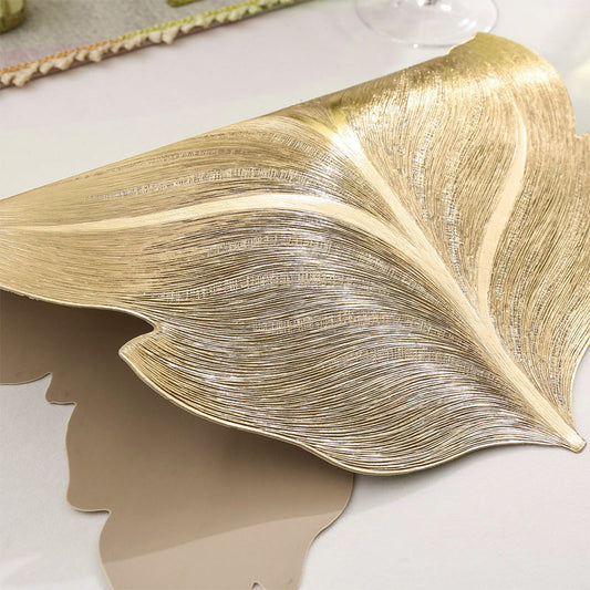 Set de table de salle à manger 3D feuille d'or résistant à la chaleur