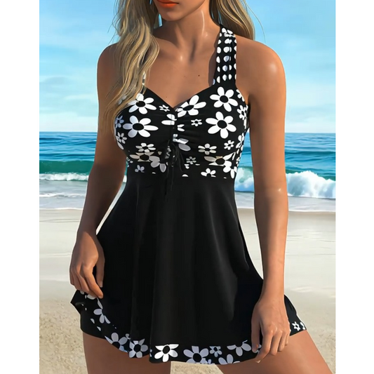 💙 Bien dans Sa Peau | Nouveau Tankini 2026 avec Shorty | Maintien Parfait & Imprimé Chic 👌【Promo -50%】