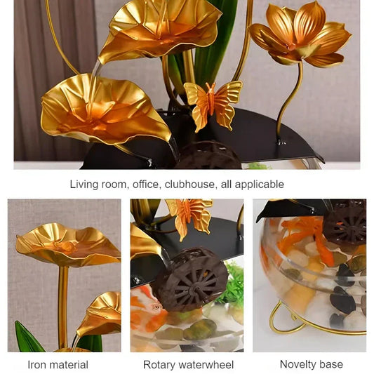 🔥2025 Vente chaude 🔥 Ornement de luxe créatif en forme d'aquarium avec lotus