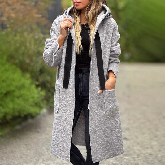 🎅❄️Manteau à Capuche Zippé Tendance avec Poches pour Femme