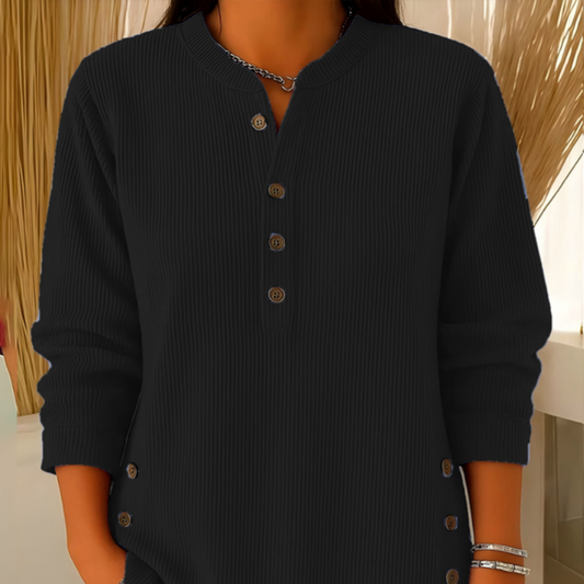 👗👚Hauts Henley en velours côtelé boutonnés pour femmes:chic et flatteur pour tous les looks📢50% DE RÉDUCTION✨