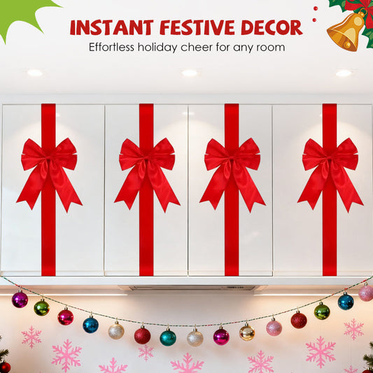 Grand nœud en ruban pour porte de placard de Noël