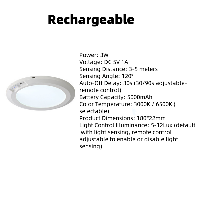 💎 60% DE RÉDUCTION! 💎 Plafonnier à Détection de Mouvement – Rechargeable, Magnétique & Télécommande Incluse