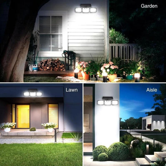 💡 60% DE RÉDUCTION! ☀️ Applique Murale Solaire à 3 Têtes avec Capteur – Éclairage Automatique, Étanche & Idéale Pour Jardin, Entrée & Garage 🏠