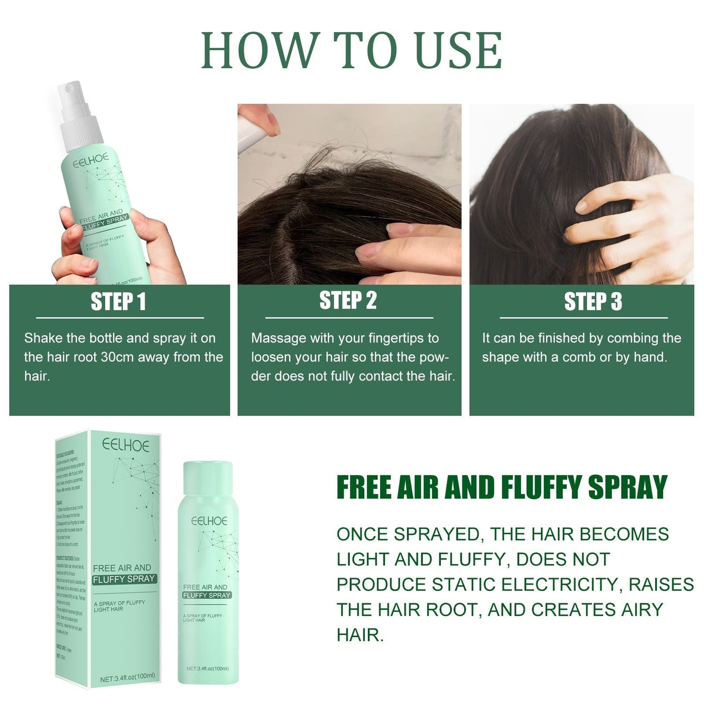 💥Achetez 2 Gratuit 1💥Spray dégraissant, volumisant et asséchant rapide✨
