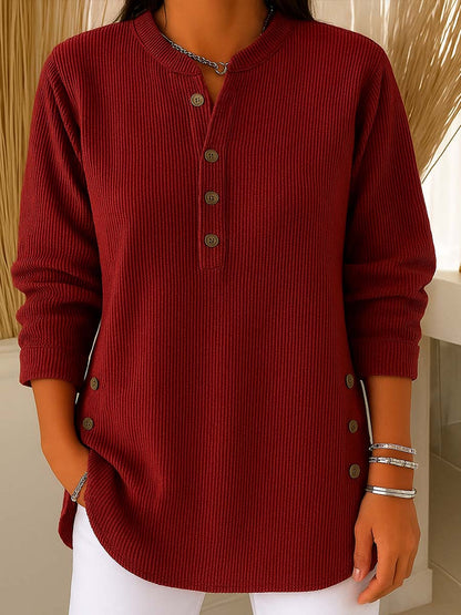 💃Pull décontracté à manches longues et col rond, couleur unie, en maille ample, pour femme.