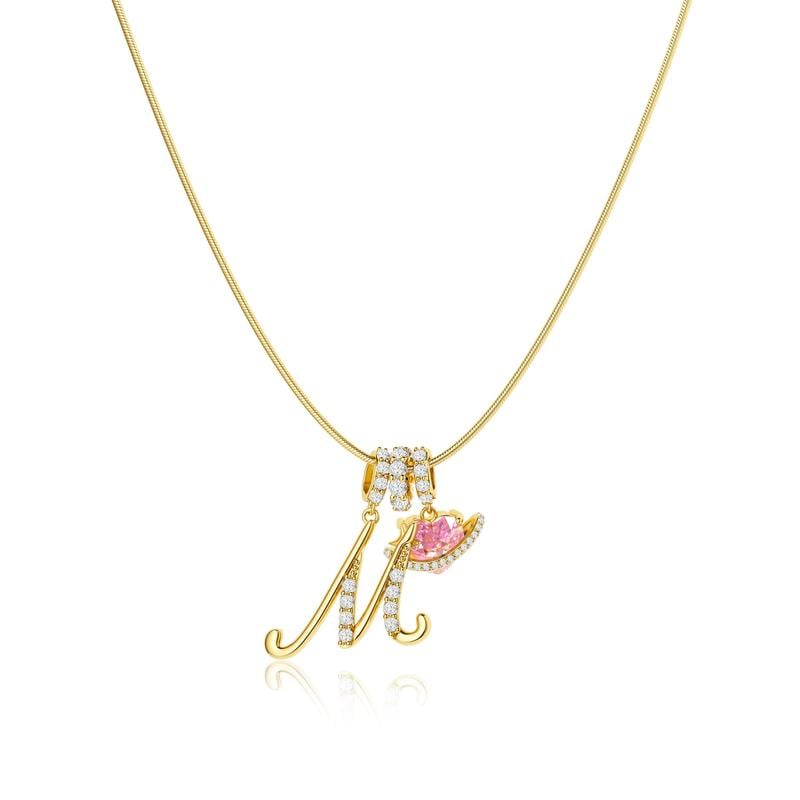 💖Dernier jour : 50 % de réduction ✨ Collier avec pendentif lettre de A à Z et trois breloques🎀