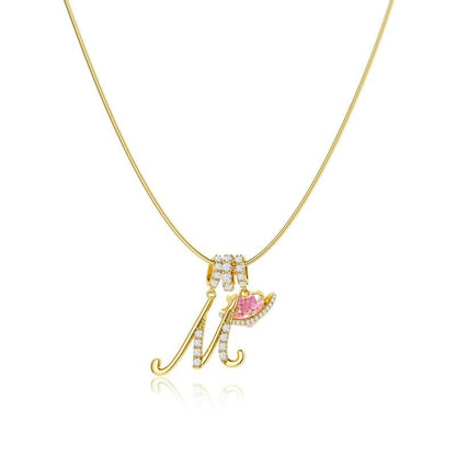 💖Dernier jour : 50 % de réduction ✨ Collier avec pendentif lettre de A à Z et trois breloques🎀