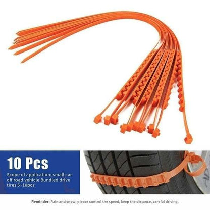 🔥 Dernier Jour de Promo ! ✨ Chaînes Antidérapantes Voiture - Nylon Résistant à -35°C, Installation Express 10s, Sécurité Toutes Routes Glissantes ❄️🚗