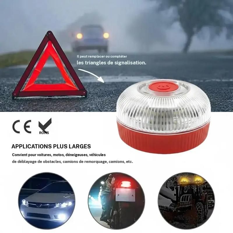 Bande lumineuse stroboscopique V16 avec aimant puissant à la base de la batterie
