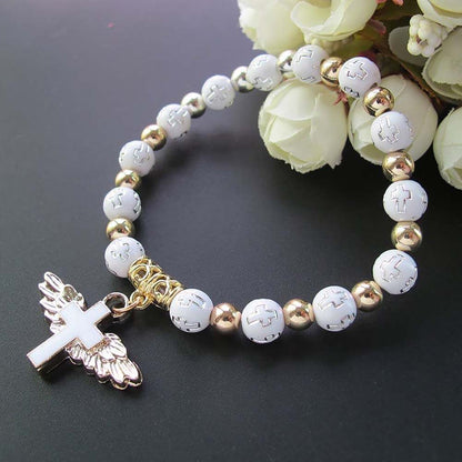 👼Bracelet Croix-Ailes d'Ange