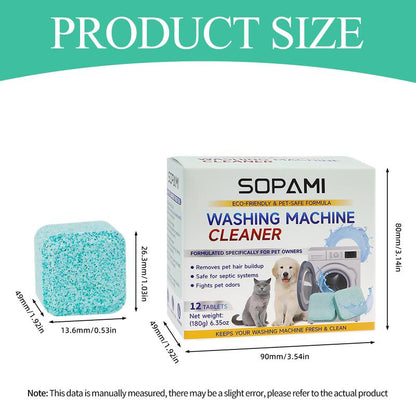 SOPAMI Nettoyant Écologique pour Lave-Linge Élimine les odeurs d'animaux et l'accumulation de poils – pour des machines propres et fraîches !