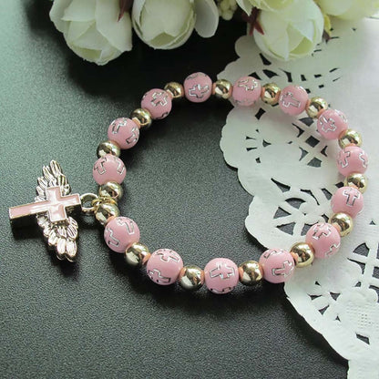👼Bracelet Croix-Ailes d'Ange