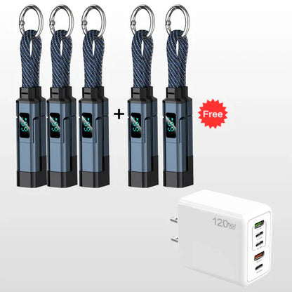 🔥PROMOTION EXCEPTIONNELLE : 50 % DE RÉDUCTION🔥Câble de recharge 4-en-1 avec écran numérique et porte-clés