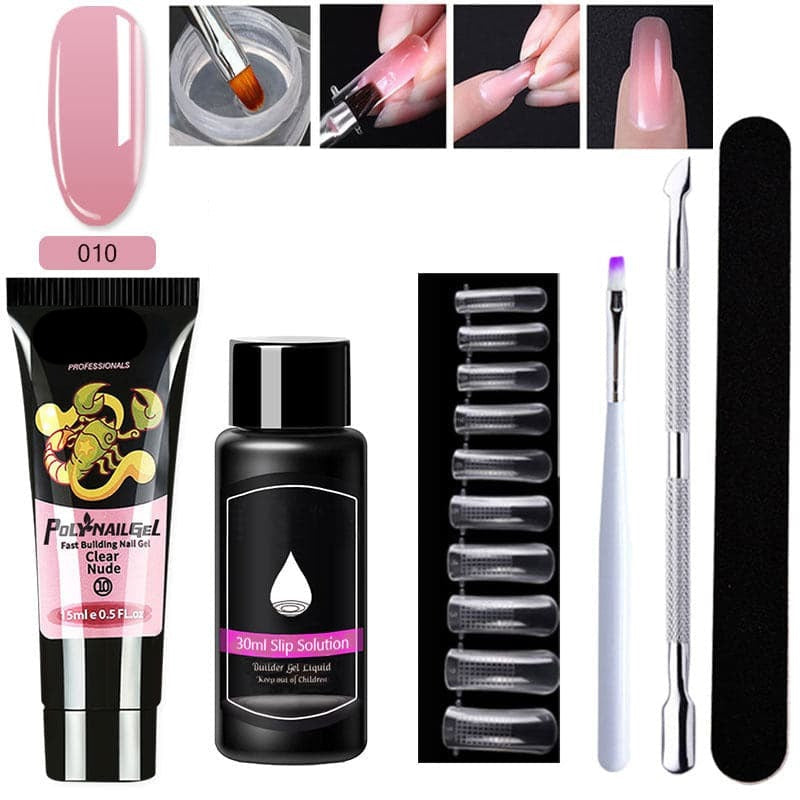 Gel d'extension cristal pour nail art (lot de 7)