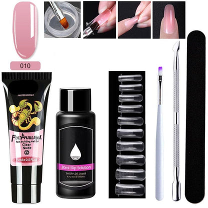 Gel d'extension cristal pour nail art (lot de 7)