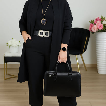 📢 Vente flash : fin dans 3 heures !⏰💞Ensemble 3 pièces élégant comprenant un cardigan long, un haut et un pantalon💞