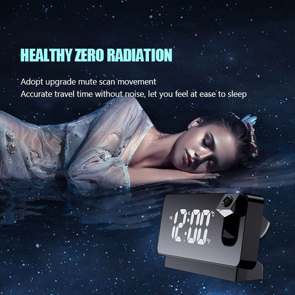 📢📢60 % de réduction !! ⏰ Réveil à Projection Miroir – Ultra-Clair, Double Alarme & Port USB de Charge
