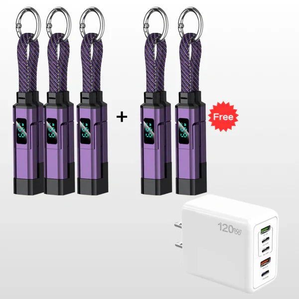 🔥PROMOTION EXCEPTIONNELLE : 50 % DE RÉDUCTION🔥Câble de recharge 4-en-1 avec écran numérique et porte-clés