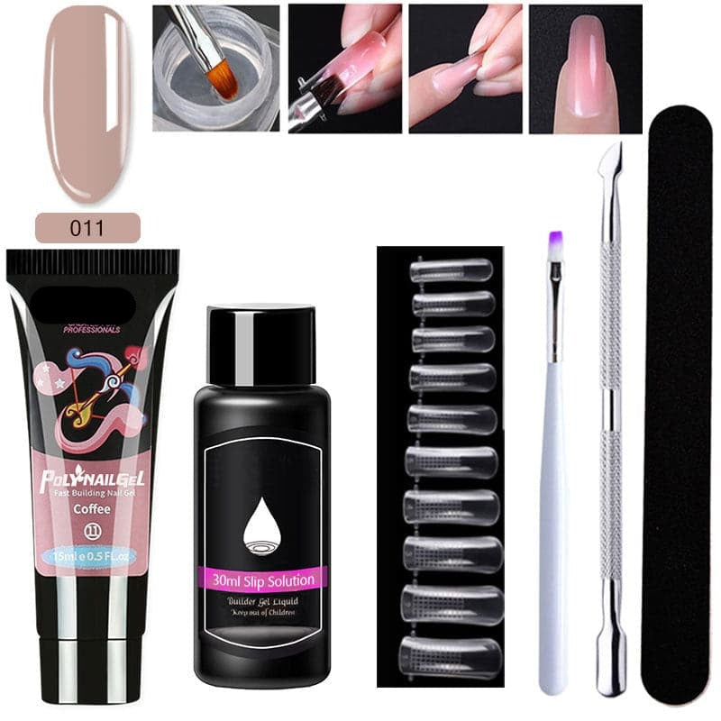Gel d'extension cristal pour nail art (lot de 7)