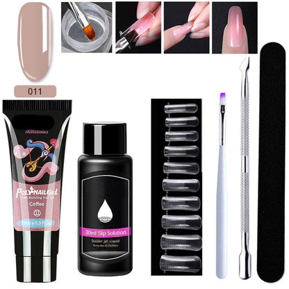 Gel d'extension cristal pour nail art (lot de 7)