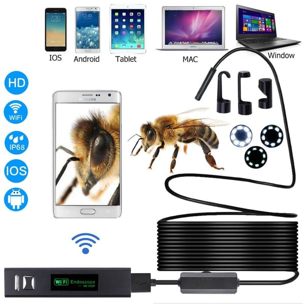 💡50 % DE RÉDUCTION🔥Caméra endoscopique douce Magic Wifi😍Sonde ultrafine 7 mm, étanche IP67, 6 LED réglables & compatible 3 en 1📱🔧