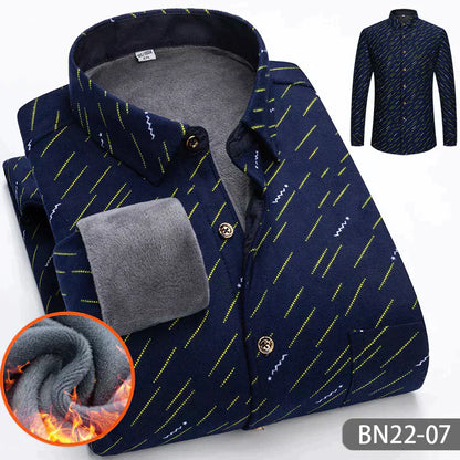 🔥 50% DE RÉDUCTION ! ✨ Chemise Homme Épaissie à Rayures pour Automne/Hiver - Double Couche Isolante, Chaleur 360°, Équivalent à 3 Chemises Classiques 👔❄️
