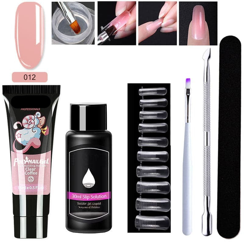 Gel d'extension cristal pour nail art (lot de 7)