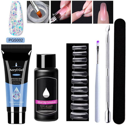 Gel d'extension cristal pour nail art (lot de 7)