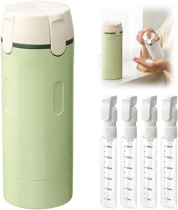 📢📢50 % de réduction ! 🧳Flacons distributeurs rechargeables 4 en 1 pour le voyage – Compact, étanche & ultra-pratique ✈️🧴