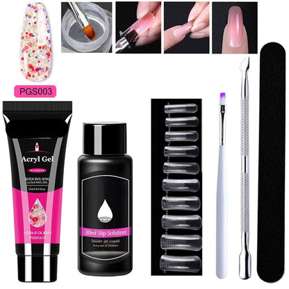 Gel d'extension cristal pour nail art (lot de 7)