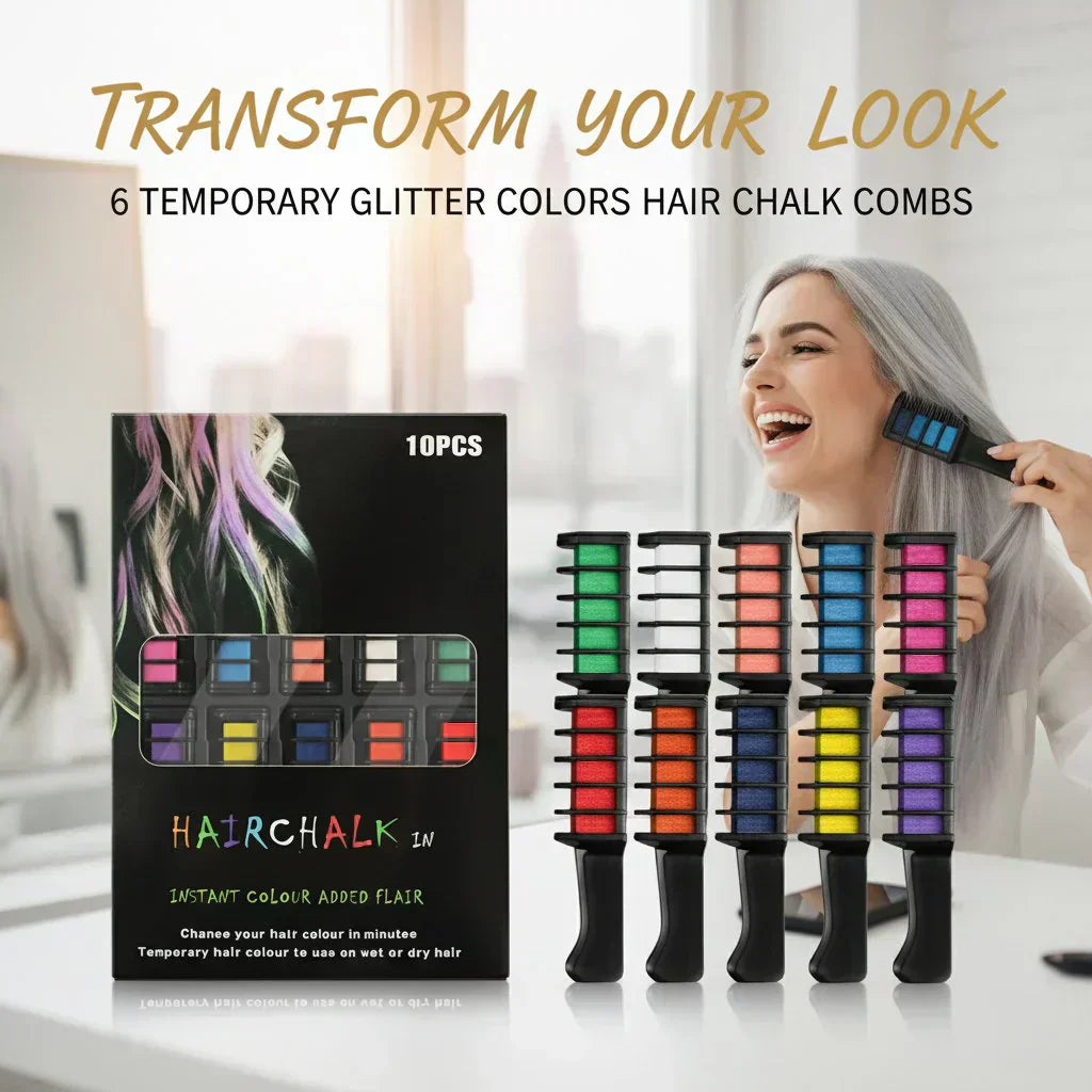 🎅Prévente de Noël - 50 % de réduction ✨Craie colorante temporaire pour cheveux - Sans cruauté