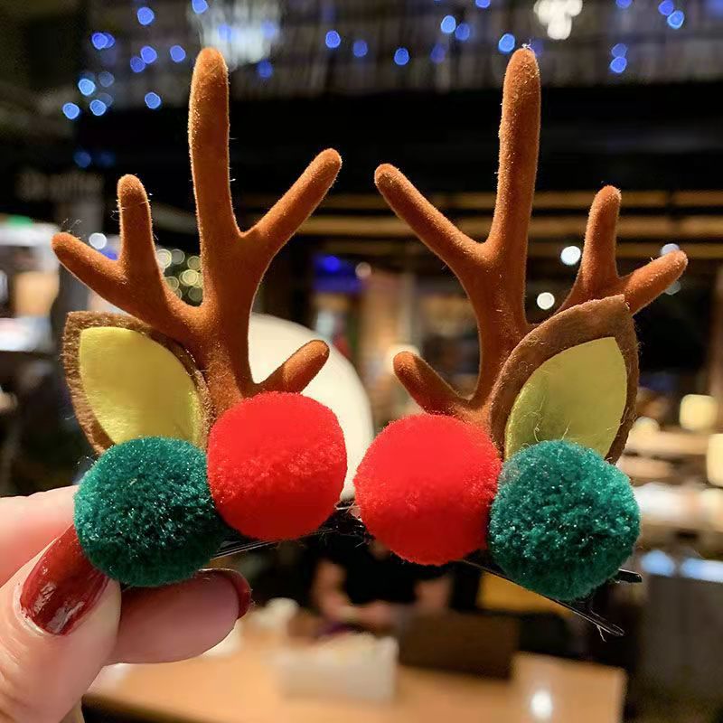Vente chaude de noël- Barrettes de Noël en bois de renne
