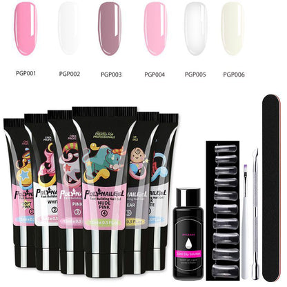 Gel d'extension cristal pour nail art (lot de 7)