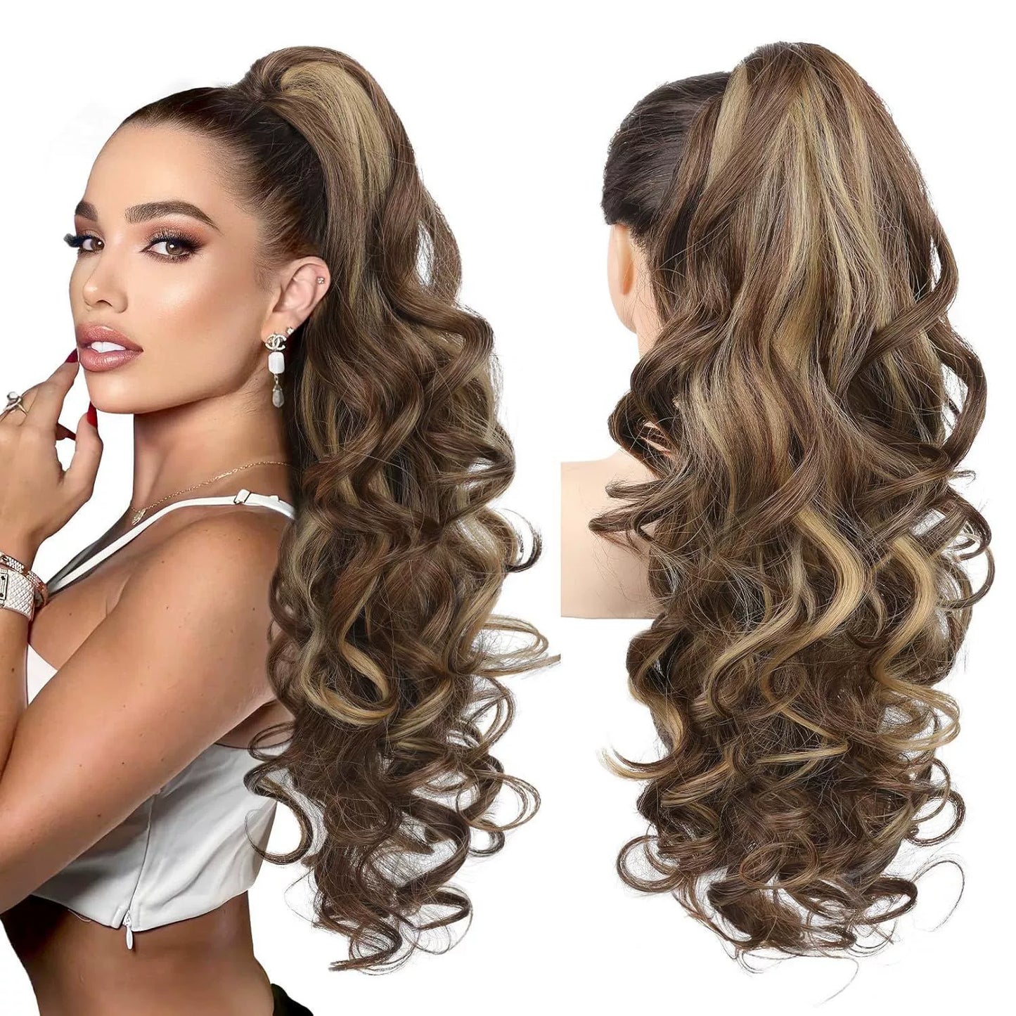 💜 Promotion limitée — 50 % de réduction ! 💜 Extension de queue de cheval ondulée à clip
