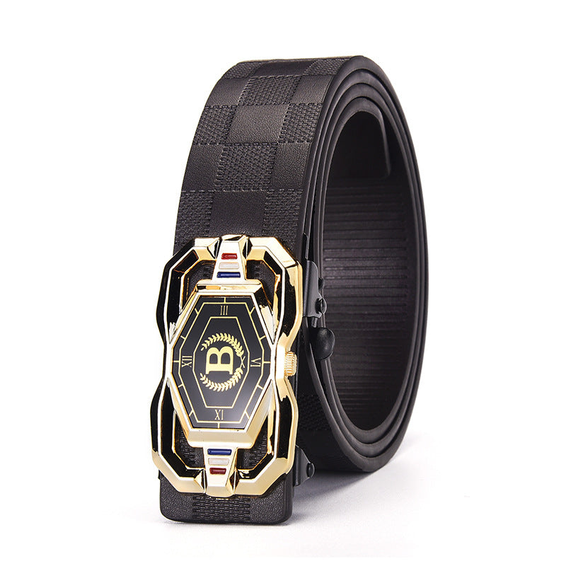 📢📢50 %  DE RÉDUCTION !! ⏰🐊Ceinture en cuir pour homme avec motif crocodile raffiné, boucle automatique et fabriquée en cuir de vachette.