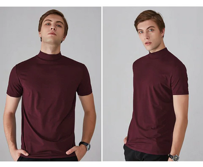 🔈🔈 Soldes 2026 - 50 % DE RÉDUCTION 🎁 T-shirt slim fit à col montant pour homme