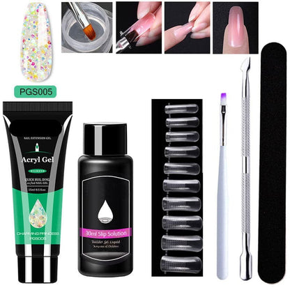 Gel d'extension cristal pour nail art (lot de 7)