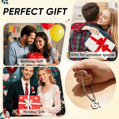 ⛄ Offre Spéciale Hiver：69 % de réduction🔥Exprimez-Vous avec le Pendentif Chiffre 67 - Un Accessoire Unique & Audacieux
