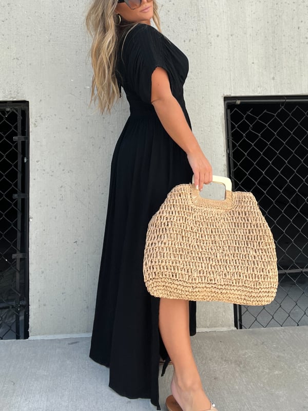 💖2025 Vente limitée - 50% DE RÉDUCTION💗Nouvelle robe longue fendue à col en V sans effort