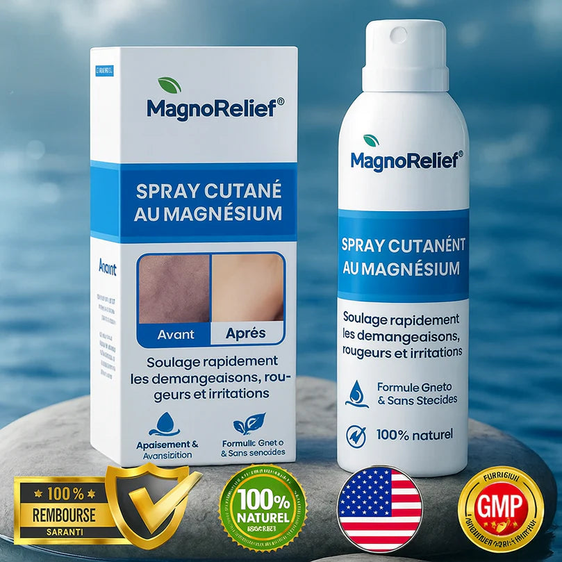 MagnoRelief™ Spray Cutané au Magnésium | Calme les Démangeaisons et Répare la Peau en 60 Secondes!