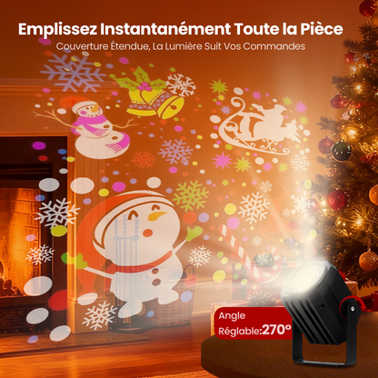 🎄 Promotion Exceptionnelle de Noël🎁Projecteur rotatif LED avec motifs de Noël