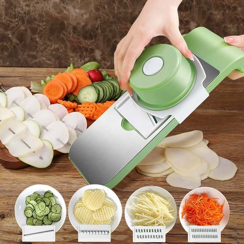 📢📢50 % de réduction！！！📍Hachoir de cuisine multifonctionnel 7 en 1 en acier inoxydable avec protège-mains